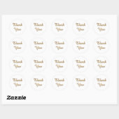 Sticker Rond Écriture en or Merci (Feuille)