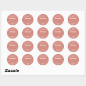 Sticker Rond Écriture en terre cuite faite avec amour Pot de no (Feuille)
