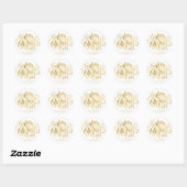 Sticker Rond Écriture fantaisie en or imprimé "Joyeux Noël" (Feuille)
