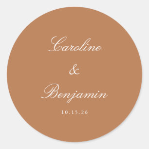Sticker Rond Écriture Formel Élégant Mariage Personnalisé Terra
