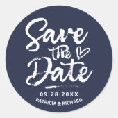 Sticker Rond Écriture Gras Mariage Rustique Chic Épargnez La Da (Devant)