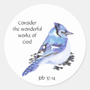 Sticker Rond Écriture Inspirante Citation Aquarelle Oiseau Art