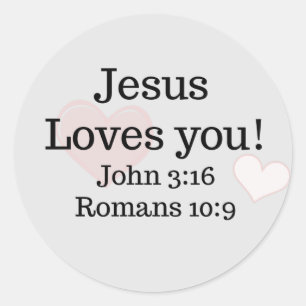 Sticker Rond Écriture Jésus Vous Aime