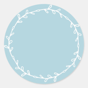 Sticker Rond Écriture lumineuse bleue rustique fait main