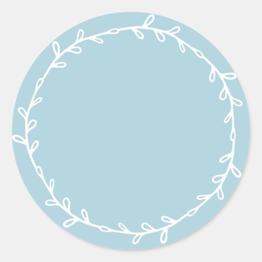 Sticker Rond Écriture lumineuse bleue rustique fait main (Devant)