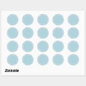 Sticker Rond Écriture lumineuse bleue rustique fait main (Feuille)