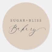 Sticker Rond Écriture manuscrite Brown clair moderne Boulangeri (Devant)