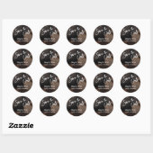 Sticker Rond Écriture manuscrite Enregistrer la date Brown en b (Feuille)