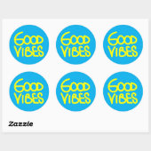 Sticker Rond Écriture manuscrite Good Vibes (Choisissez Votre P (Feuille)