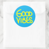 Sticker Rond Écriture manuscrite Good Vibes (Choisissez Votre P (Sac)
