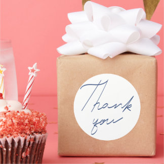 Sticker Rond écriture manuscrite Merci