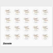 Sticker Rond Écriture manuscrite minimale en or toujours et jam (Feuille)