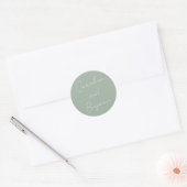 Sticker Rond Écriture manuscrite moderne Mariage Dusty Sage (Enveloppe)