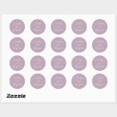 Sticker Rond Écriture manuscrite moderne Script Nom du Mariage  (Feuille)