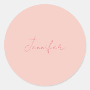 Sticker Rond Écriture manuscrite moderne simple Votre nom