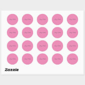 Sticker Rond Écriture manuscrite Nom professionnel simple rose (Feuille)