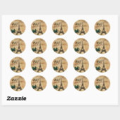 Sticker Rond écriture manuscrite Paris eiffel tower français pr (Feuille)