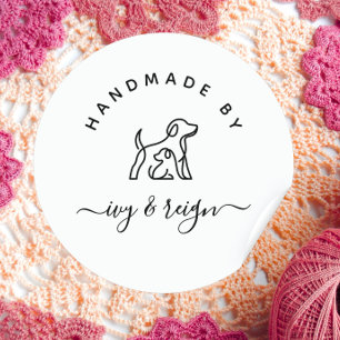 Sticker Rond Écriture manuscrite personnalisée avec logo sur me