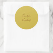 Sticker Rond Écriture manuscrite professionnelle couleur or (Sac)