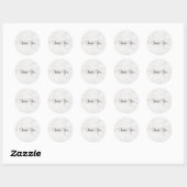 Sticker Rond Écriture Merci Script Modèle Marbre Chic (Feuille)