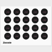 Sticker Rond Écriture minimaliste professionnelle féminine (Feuille)