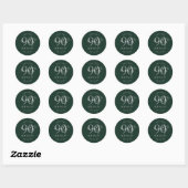 Sticker Rond Écriture moderne argentée Fête d'anniversaire 90 a (Feuille)
