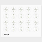 Sticker Rond Écriture Moderne de Flore pour Mariage (Feuille)
