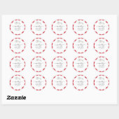 Sticker Rond Écriture moderne de Noël aquarelle Botaniques (Feuille)