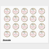 Sticker Rond Écriture moderne Happy Holidays logo rouge saint (Feuille)