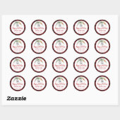 Sticker Rond Écriture moderne Happy Holidays logo rouge saint (Feuille)