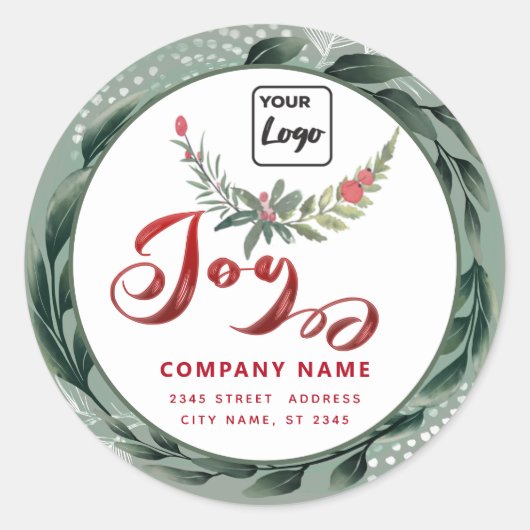 Sticker Rond Écriture moderne Joy rouge saint logo (Devant)