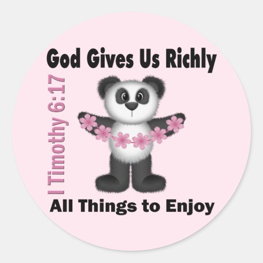 Sticker Rond Écriture Panda Ours (Devant)