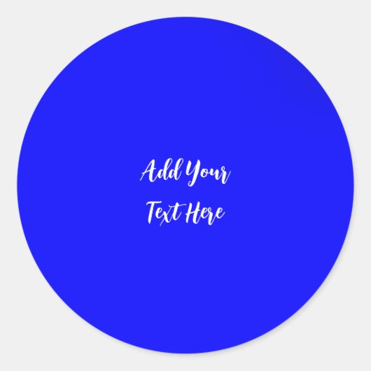 Sticker Rond Écriture professionnelle ajouter du texte bleu mod (Devant)