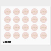 Sticker Rond Écriture rose chic monogramme mariage faveurs (Feuille)