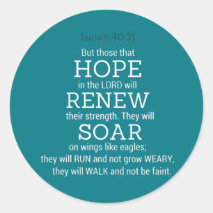 Sticker Rond Écriture sainte de la bible Isaiah-40-31