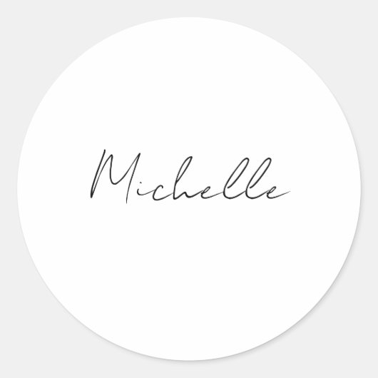 Sticker Rond Écriture stylée de classe Ajoutez votre nom (Devant)