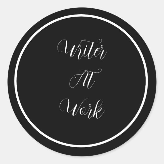 Sticker Rond Écrivain au travail (Devant)
