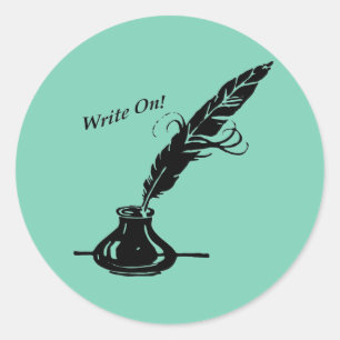 Sticker Rond Écrivez ! Encre de recouvrement pour les écrivains