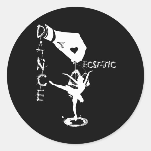 Sticker Rond Ecstatic Dance Llerina Dancer In A Tutu Freestyle  (Devant)