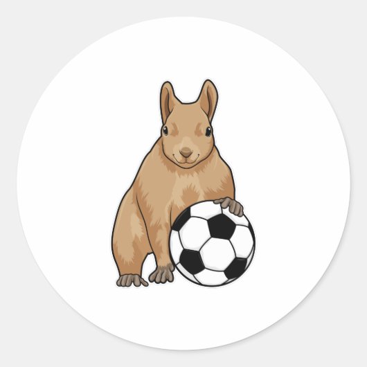 Sticker Rond Écureuil à Soccer Sports (Devant)