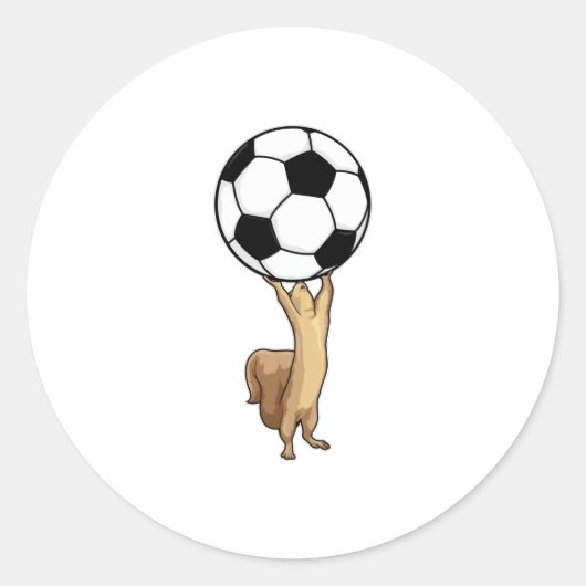 Sticker Rond Écureuil avec balle de football (Devant)