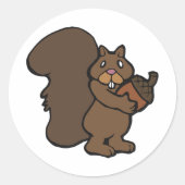 Sticker Rond Écureuil avec maïs (Devant)