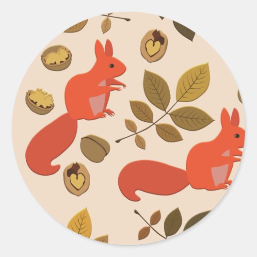 Sticker Rond Écureuil d'automne (Devant)