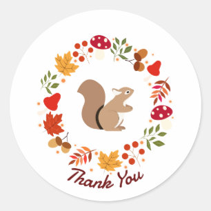 Sticker Rond Écureuil d'automne
