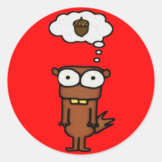 Sticker Rond Écureuil de bande dessinée (Devant)