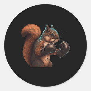 Sticker Rond Écureuil de boxe Boxeur Gants de boxe Kickboxing M