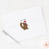 Sticker Rond Écureuil de Noël avec mignon qui dit (Enveloppe)