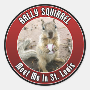 Sticker Rond Écureuil de rallye - Louis, Missouri