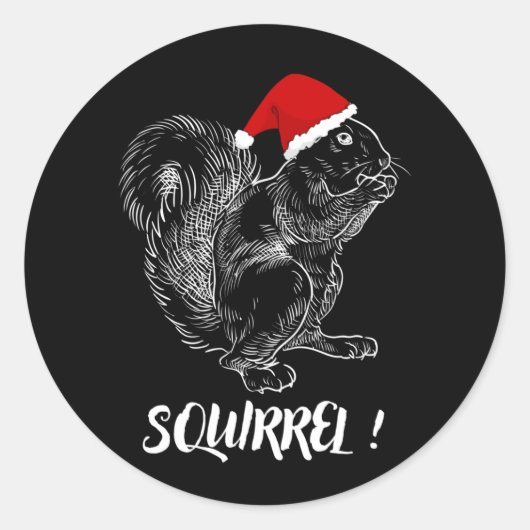 Sticker Rond Écureuil - Drôle Noël design T-shirt (Devant)