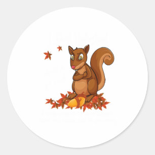 Sticker Rond Écureuil Drôle Noix Hommes Animal Faune Humour